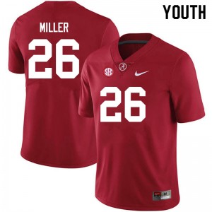 Youth Jamarion Miller Crimson Alabama Football #26 Jersey 708246-533