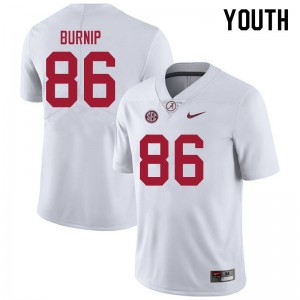 Youth James Burnip White Bama Football #86 Jersey 819680-812