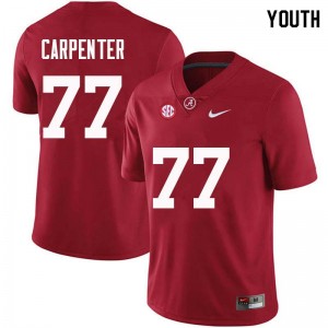Youth James Carpenter Crimson University of Alabama Football #77 Jersey 999574-875