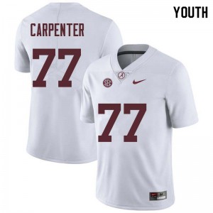Youth James Carpenter White Alabama Crimson Tide Football #77 Jersey 540668-232