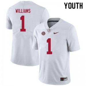 Youth Jameson Williams White Alabama Crimson Tide Football #1 Jersey 448981-560