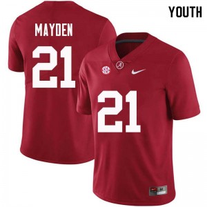 Youth Jared Mayden Crimson Alabama Football #21 Jersey 128373-240