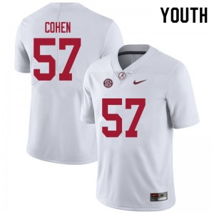 Youth Javion Cohen White Alabama Crimson Tide Football #57 Jersey 760866-544