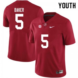 Youth Javon Baker Crimson Bama Football #5 Jersey 146556-876