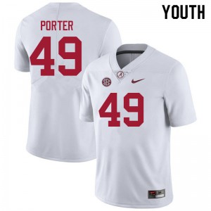 Youth Jax Porter White University of Alabama Football #49 Jersey 640854-755