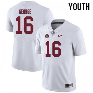 Youth Jayden George White University of Alabama Football #16 Jersey 798224-997