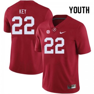 Youth Jaylen Key Crimson University of Alabama Football #22 Jersey 212388-523