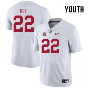 Youth Jaylen Key White Bama Football #22 Jersey 871928-108