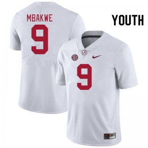 Youth Jaylen Mbakwe White Bama Football #9 Jersey 149054-287