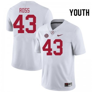 Youth Jayshawn Ross White Alabama Crimson Tide Football #43 Jersey 355562-307