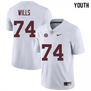 Youth Jedrick Wills White Alabama Football #74 Jersey 236856-997