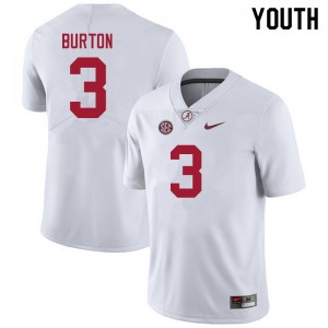 Youth Jermaine Burton White Alabama Football #3 Jersey 740270-760