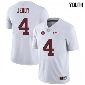 Youth Jerry Jeudy White Alabama Football #4 Jersey 350900-565