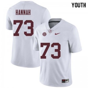 Youth John Hannah White University of Alabama Football #73 Jersey 536655-495