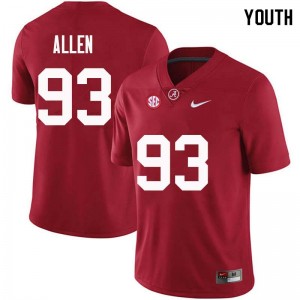 Youth Jonathan Allen Crimson Alabama Football #93 Jersey 394360-765