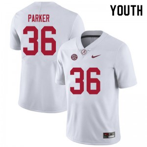 Youth Jordan Parker White University of Alabama Football #36 Jersey 228891-172