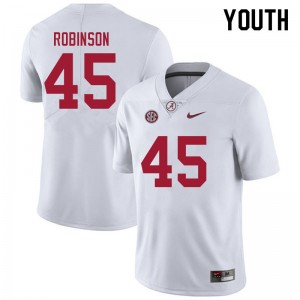 Youth Joshua Robinson White Bama Football #45 Jersey 845533-892