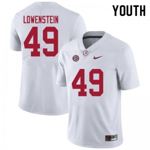 Youth Julian Lowenstein White Bama Football #49 Jersey 193590-115