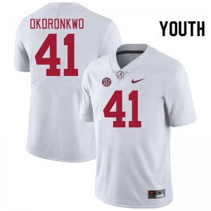 Youth Justin Okoronkwo White Bama Football #41 Jersey 846659-916