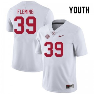 Youth KJ Fleming White University of Alabama Football #39 Jersey 762789-206