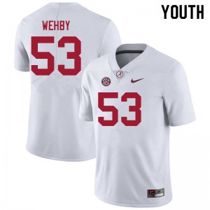 Youth Kade Wehby White Alabama Crimson Tide Football #53 Jersey 249389-763