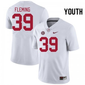 Youth Kaleb Fleming White Alabama Crimson Tide Football #39 Jersey 920906-917