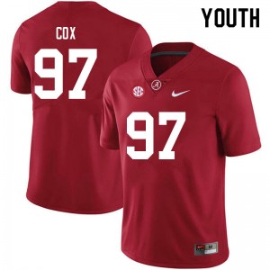 Youth Keelan Cox Crimson University of Alabama Football #97 Jersey 994651-882
