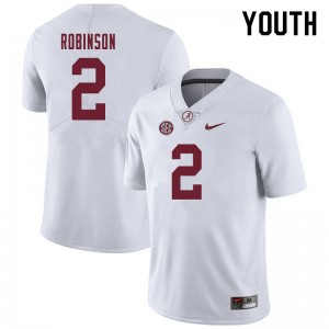 Youth Keilan Robinson White University of Alabama Football #2 Jersey 490857-344