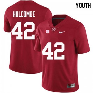 Youth Keith Holcombe Crimson Alabama Football #42 Jersey 419307-673