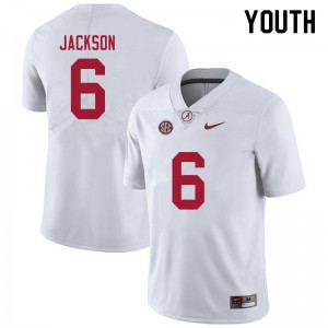 Youth Khyree Jackson White Bama Football #6 Jersey 647718-758