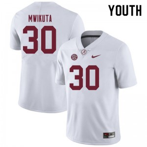 Youth King Mwikuta White Alabama Crimson Tide Football #30 Jersey 454364-926