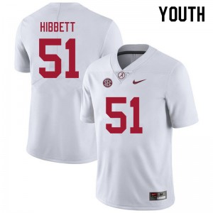 Youth Kneeland Hibbett White Bama Football #51 Jersey 642710-567