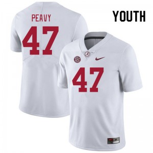 Youth Kolby Peavy White Alabama Crimson Tide Football #47 Jersey 418005-502