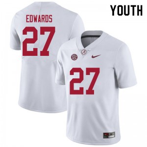 Youth Kyle Edwards White Bama Football #27 Jersey 125988-653