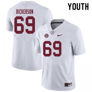 Youth Landon Dickerson White Alabama Football #69 Jersey 396663-667