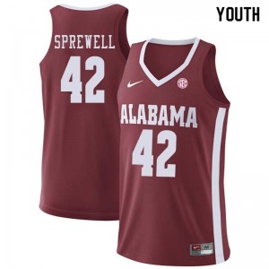 Youth Donta Hall Crimson Alabama Crimson Tide Basketball #45 Jersey 390072-306