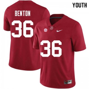 Youth Markail Benton Crimson Alabama Football #36 Jersey 688498-510