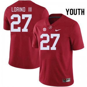 Youth Michael Lorino III Crimson Alabama Crimson Tide Football #27 Jersey 507136-463