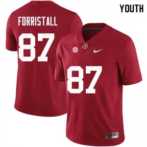 Youth Miller Forristall Crimson Alabama Football #87 Jersey 775761-267
