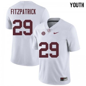 Youth Minkah Fitzpatrick White University of Alabama Football #29 Jersey 895504-586