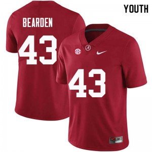 Youth Parker Bearden Crimson Alabama Crimson Tide Football #43 Jersey 398280-769