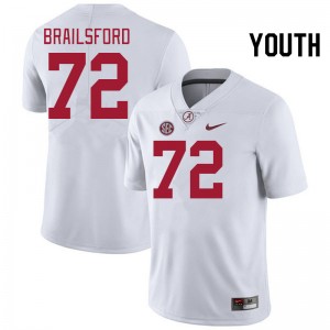 Youth Parker Brailsford White Alabama Football #72 Jersey 562342-848