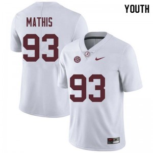 Youth Phidarian Mathis White Bama Football #93 Jersey 973725-495