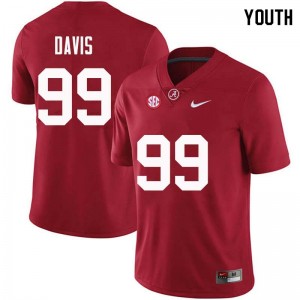 Youth Raekwon Davis Crimson University of Alabama Football #99 Jersey 521039-626