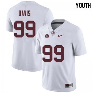 Youth Raekwon Davis White Alabama Football #99 Jersey 572333-770