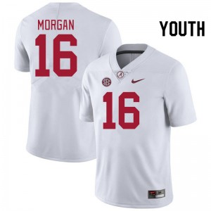 Youth Red Morgan White Alabama Crimson Tide Football #16 Jersey 602181-994