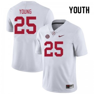 Youth Richard Young White Alabama Crimson Tide Football #25 Jersey 373677-171