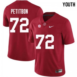 Youth Richie Petitbon Crimson Alabama Crimson Tide Football #72 Jersey 208646-731