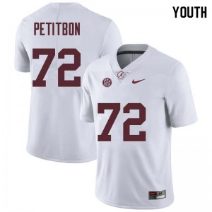 Youth Richie Petitbon White Alabama Football #72 Jersey 688788-139
