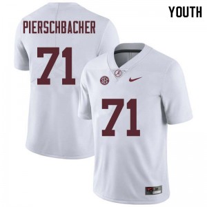 Youth Ross Pierschbacher White University of Alabama Football #71 Jersey 610412-829